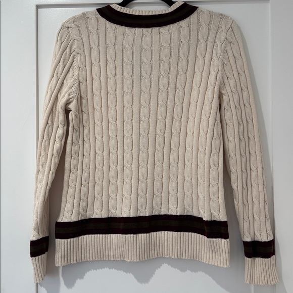 NWT Lauren Ralph Lauren Cable-Knit Cotton Cricket Sweater 😍 - Picture 7 of 7